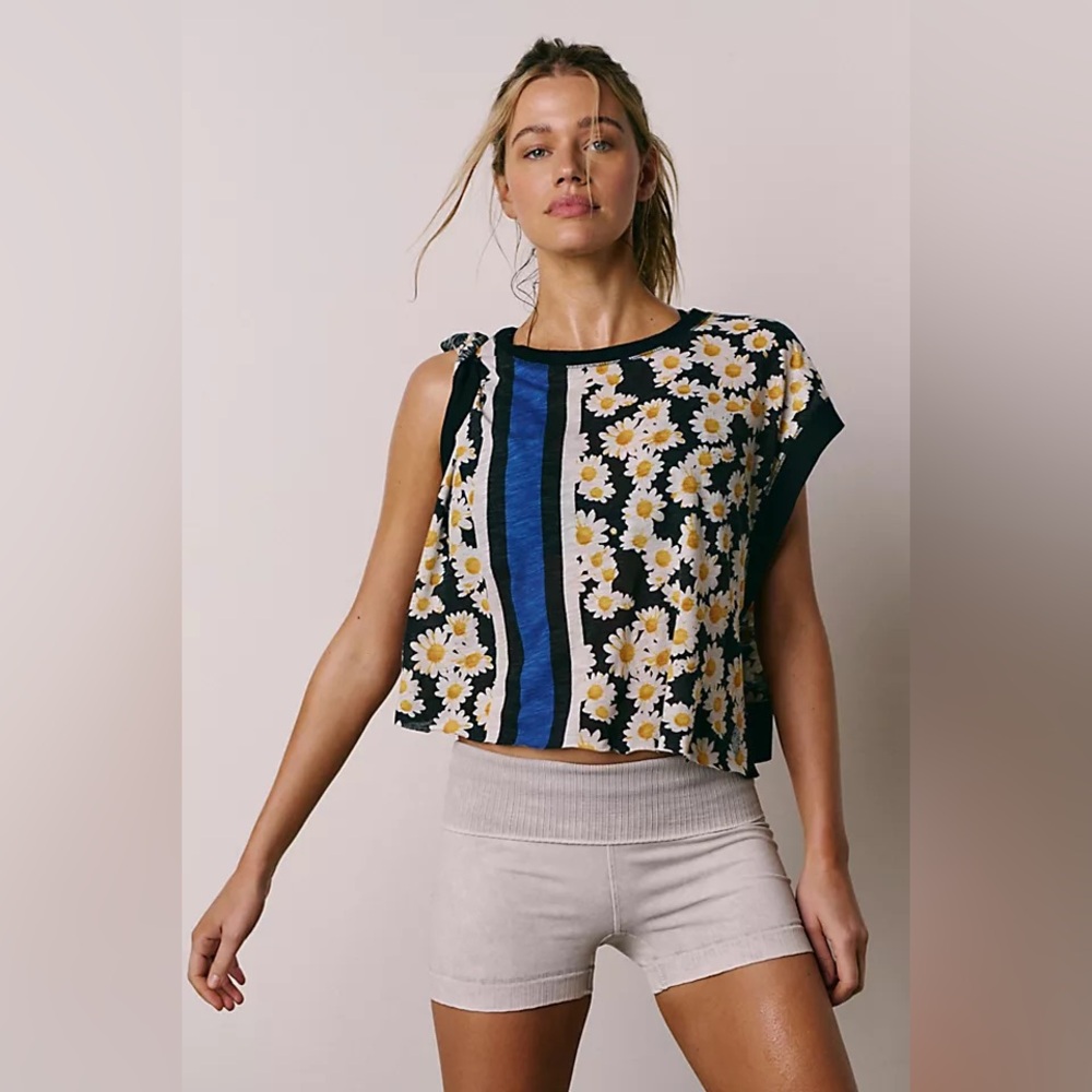NWT! FP Free People Movement My Time Printed Tee Sz XS